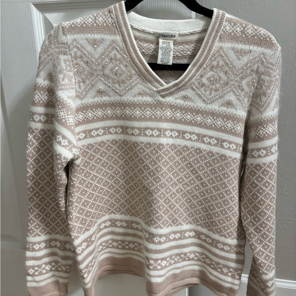Vintage St.John’s Bay Fair Isles Women’s Cotton Blend Sweater NWT size MEDIUM